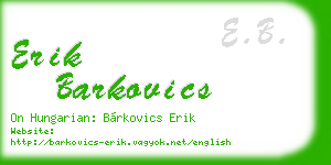 erik barkovics business card